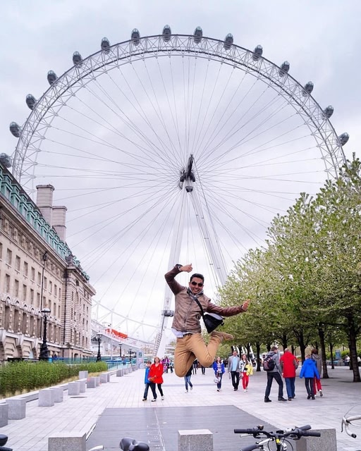 Man jumping in London