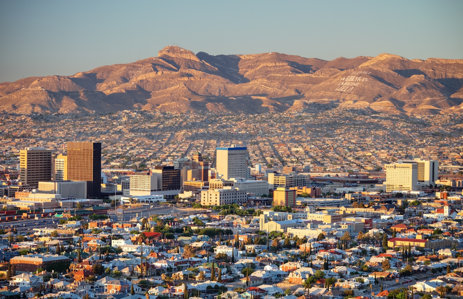 Aerial view of the city of El Paso, Texas