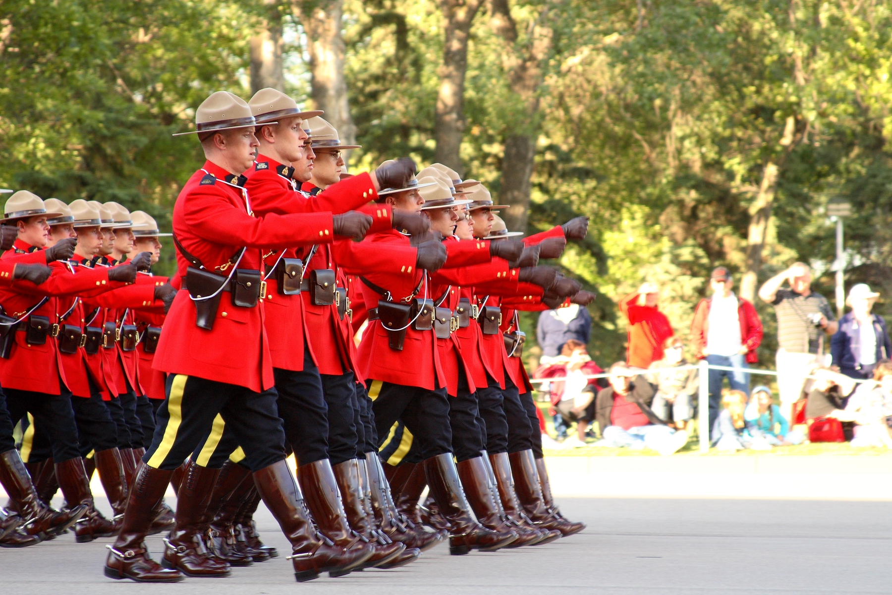 RCMP marching in Regina for Canada Day