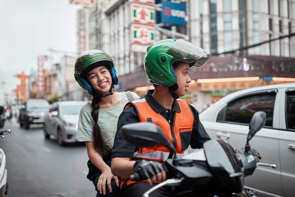 Traveller on a Grab Bike