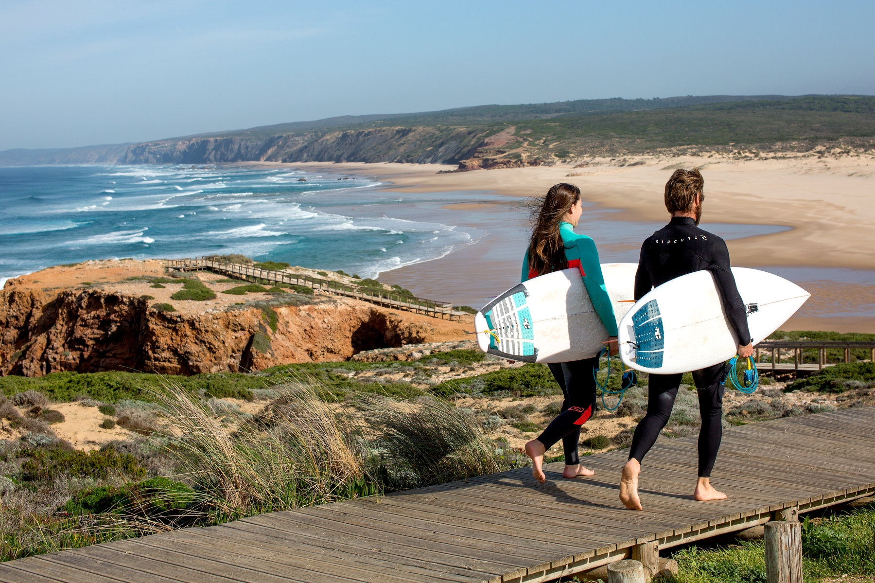 Surfers in Algarve