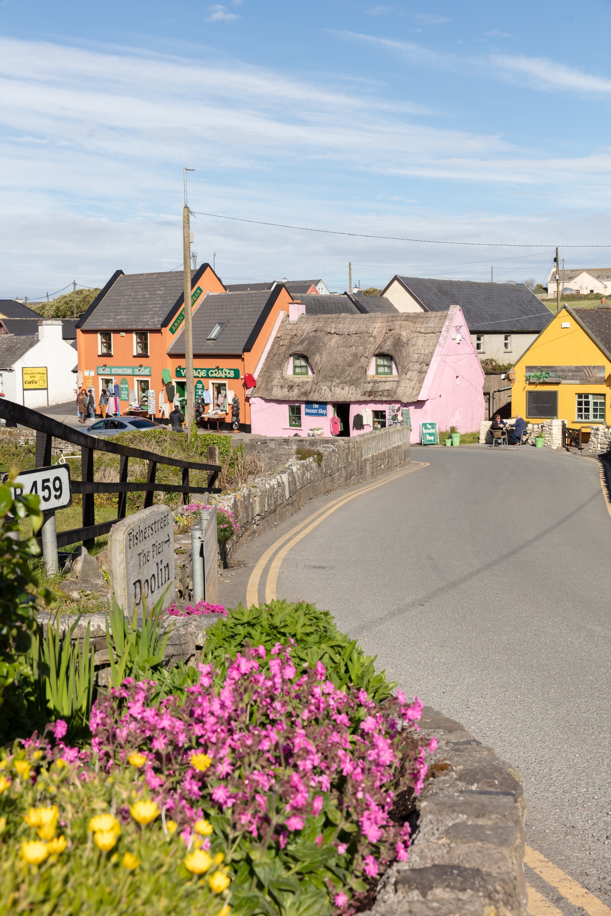 Colourful houses of Doolin in the Republic of Ireland