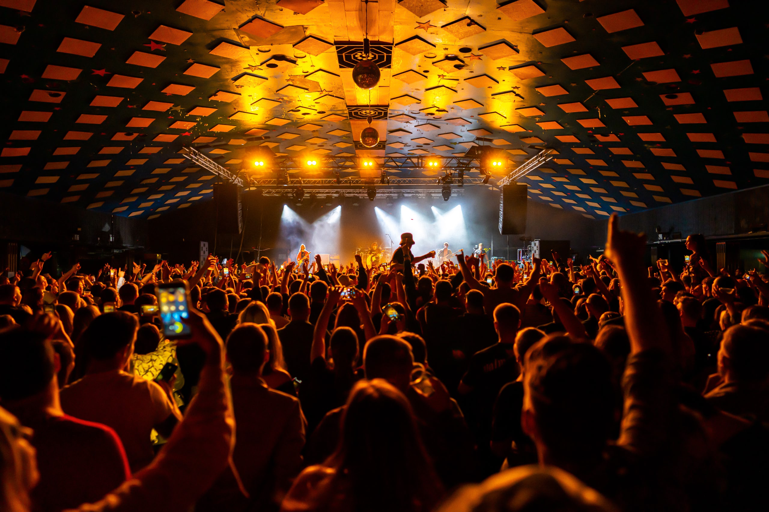 The Barrowland Ballroom is a dance hall and music venue in Glasgow, Scotland. Pictured, is the band The Snuts who are a Scottish indie rock band formed in 2015, originating from West Lothian, Scotland. They have performed across the United Kingdom and Ireland. The band consists of Jack Cochrane, Joe McGillveray, Callum Wilson and Jordan 'Joko' Mackay and was formed when the members were in school.