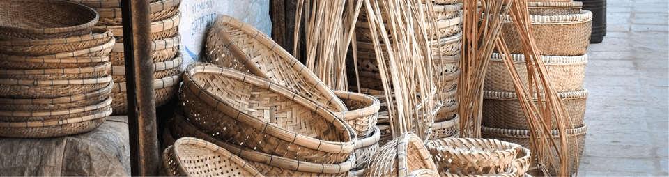 Baskets at a market in Ho Chi Minh