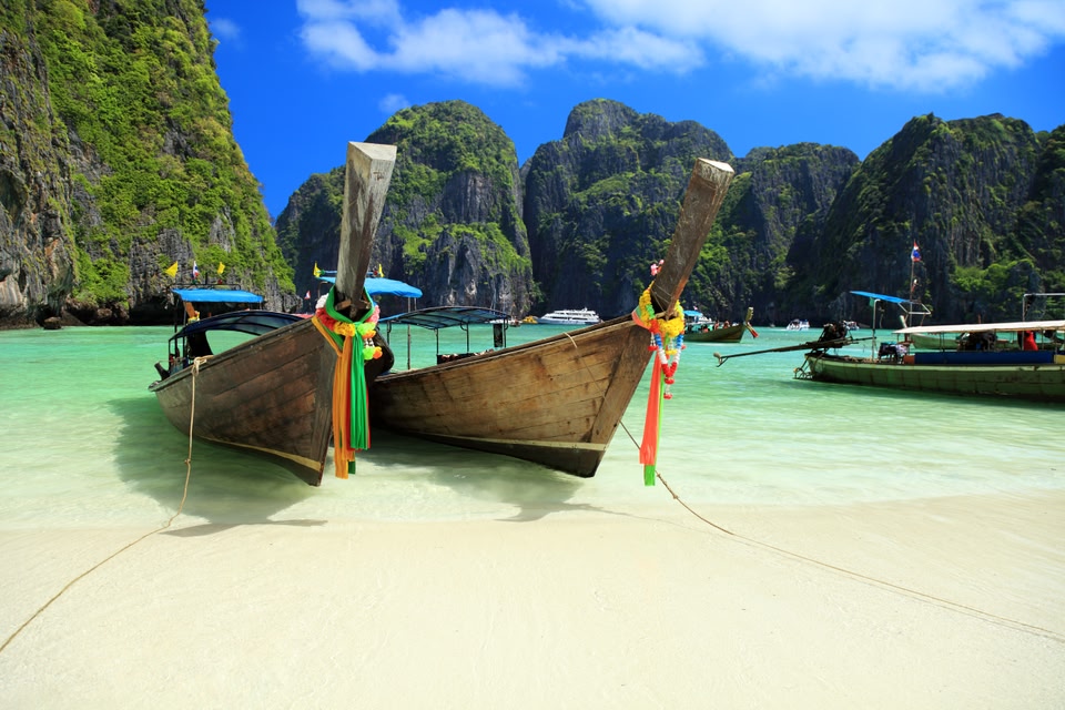 Two boats in Thailand ocean