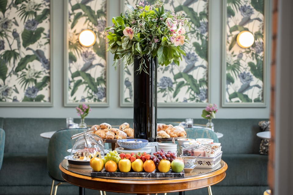 Pastries, fresh fruit, and yoghurt: breakfast at the Wilder Townhouse