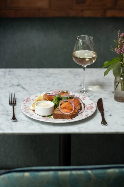 Smoked salmon on sourdough, breakfast at Wilder Townhouse