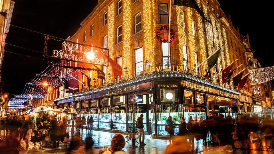 Christmas decorations on Wicklow Street, Dublin