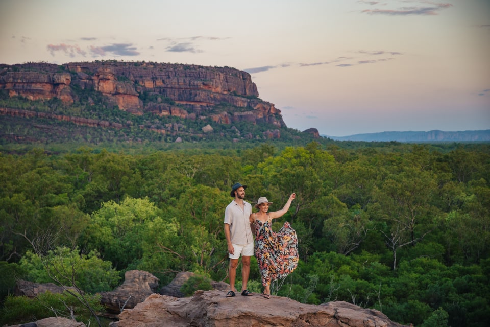 Couple enjoying bushwalk in Northern Territory