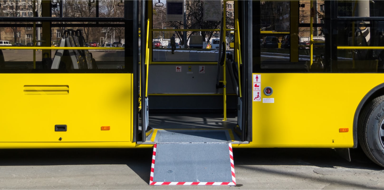Image showing a bus with a ramp up to the open doors.