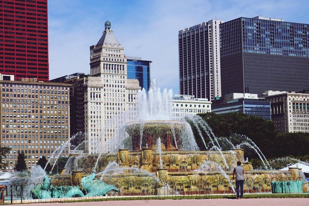 fountain in downtown Winnipeg