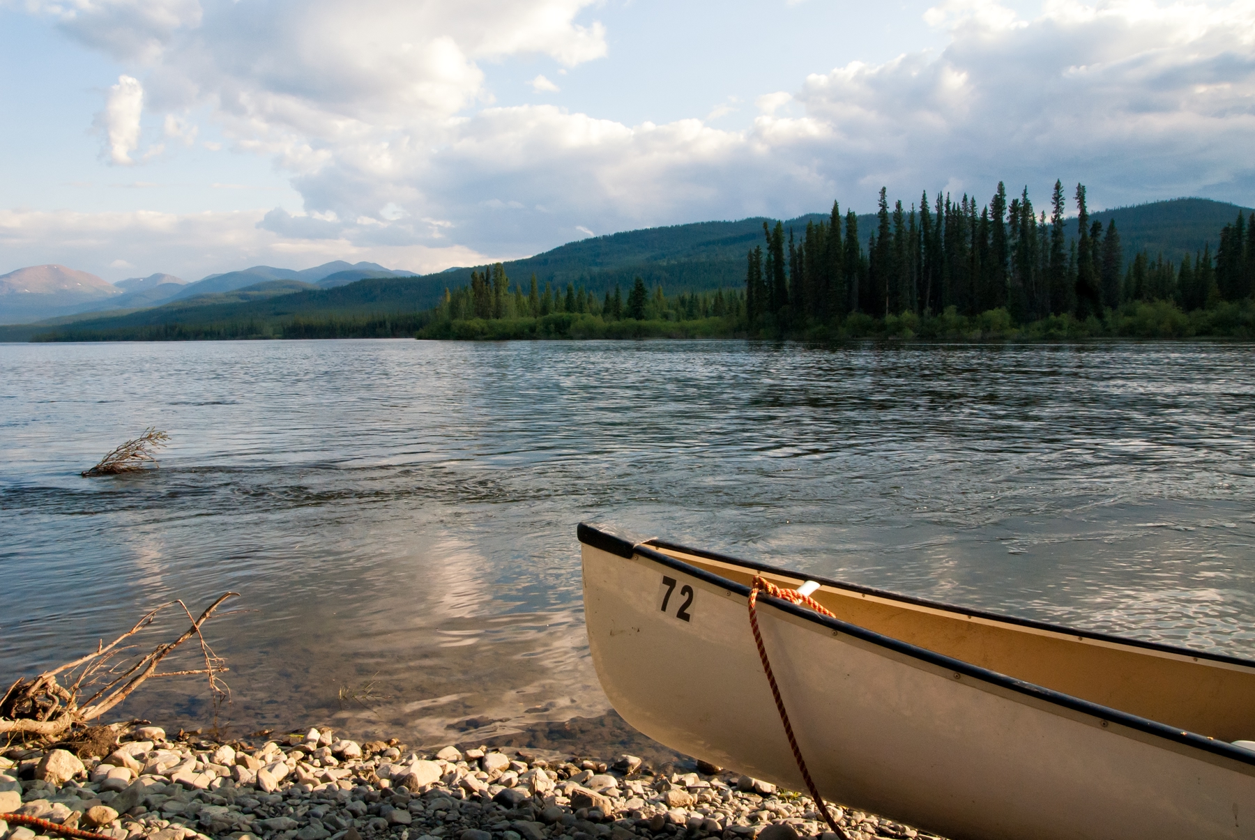 a canoe on the Yukon River
