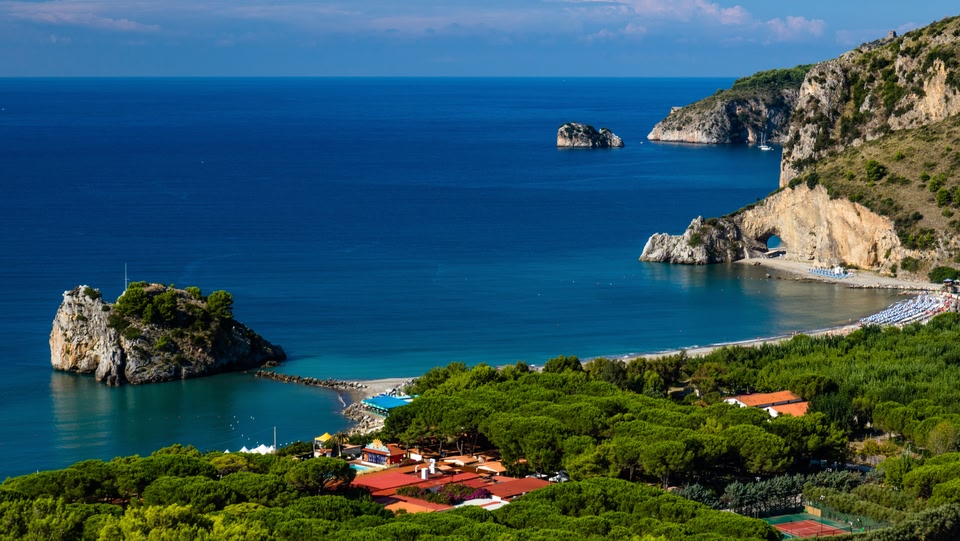 un'immagine della costa circondata da alberi