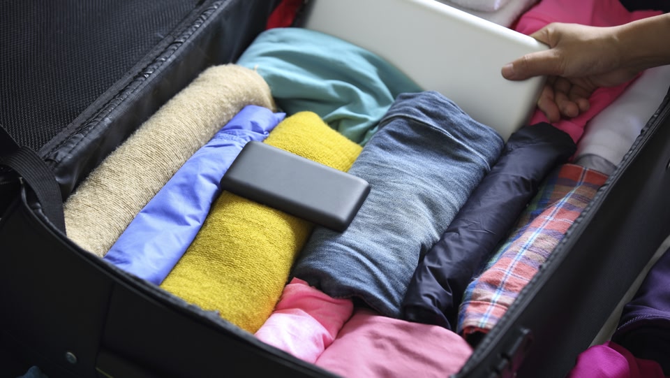 a packed suitcase