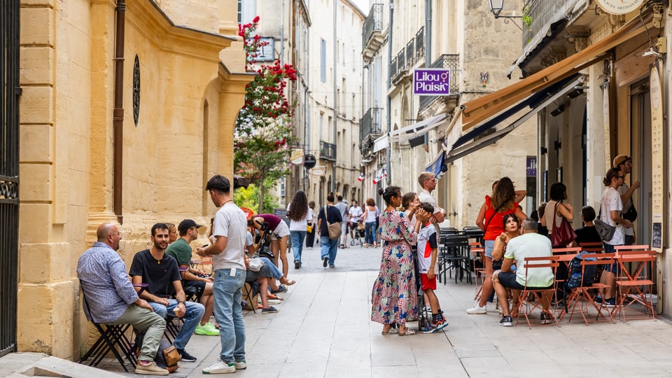 A busy square in Montpellier